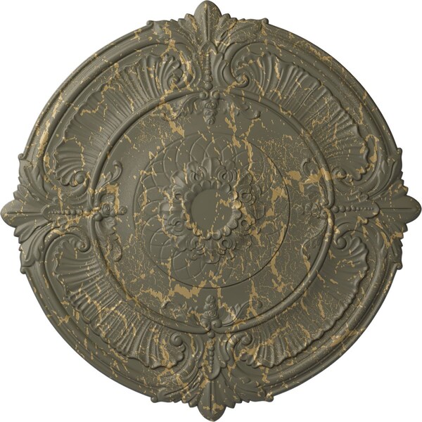 Ekena Millwork Attica Ceiling Medallion (Fits Canopies up to 3 3/4"), 39 1/2"OD x 2 1/2"P, Witch Hazel Crackle CM39ATWHC - main